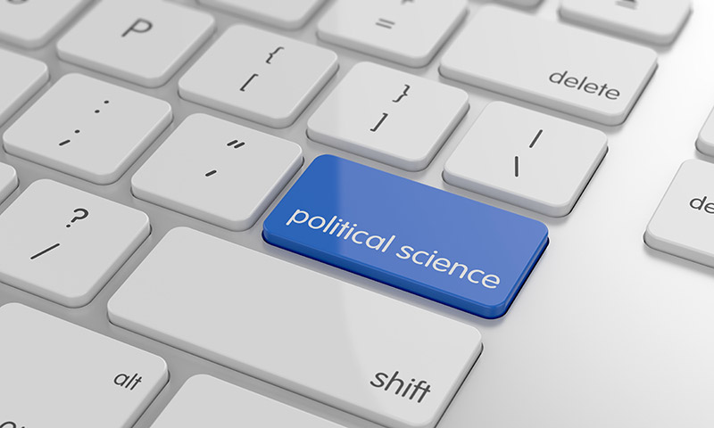 A computer keyboard that has a "Political Science" key