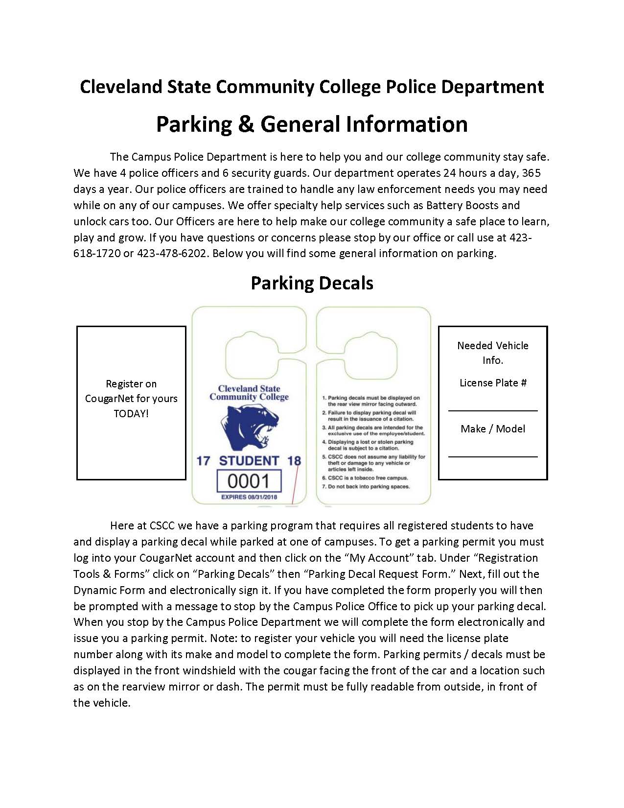 Parking permit instructions. PDF available at link above.