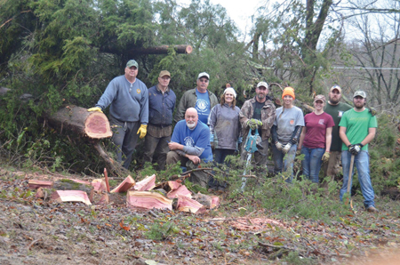 The CSCC Wildlife Society was one of the groups from CSCC that assisted in clearing of trees and other debris after the recent tornado devastation in McMinn and Polk counties.